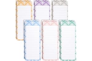 Juvale Magnetic Fridge Notepad with 60 Lined Sheets, 12 Pack Featuring 1 Design in 6 Colours, 9 x 23 cm