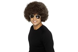 SMIFFY'S Smiffys Peluca funky afro de los 70, marrón, 120g Halloween