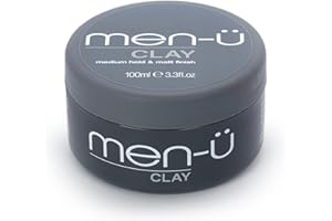 MEN-Ü men-u CLAY styling 100ml, mens hair products – Great for matt & choppy styles. SIGNATURE MELON FRAGRANCE - Mens hair wax, medium hold & matt finish.100ml styling puck