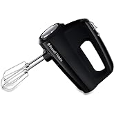 Russell Hobbs Hand mixer matte black (5 speed stages plus turbo function, dishwasher safe 2 whisk and 2