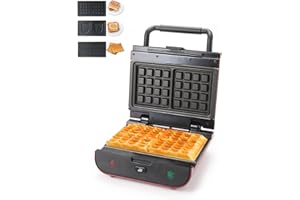 Senya SYCK-WM003 Multi Waffles Gaufrier, Aluminum, Rouge