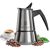 Cecotec Piccolina 400 Italian Coffee Maker, 200 ml, 4 Coffee Cups, Stainless Steel, Suitable for All Surfaces, Premium Filter