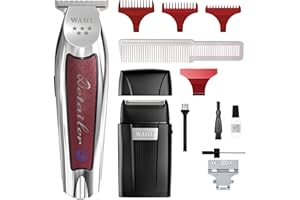 Wahl Professional Trimmer and Shaver Bundle, Cordless Detailer Barbers Trimmer, Wide T-Blade for Straight Lines, Ultra-Close Fade Finishing, Perfect for Salon Use