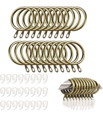 50 Anelli Per Tende Con Clip | Metallico Antiruggine, Ø 25 Mm | Per Tende Pesanti E Drappeggi | Colore Bronzo Rosso - Foto 3