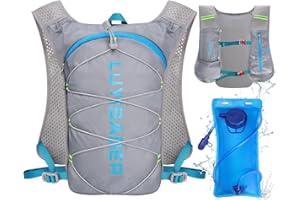Neloheac Chaleco Hidratacion Trail Running Mujer Hombre, Mochila Hidratacion con Bolsa de Agua de 2L, Mochila MTB para Maratón Ciclismo Senderismo