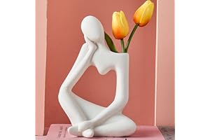 Arawat Denker wazon na trawę pampasową, dekoracja salonu, nowoczesna, biała, wazony do ciała, wazony dekoracyjne, wazon, książka, twarz, wazon na kwiaty, ceramiczny, wazon na tulipany, prezent,