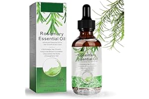 HOGDSEIRRS 60ML Olio di Rosmarino per Capelli per Ciglia e Sopracciglia, L'olio Essenziale di Rosmarino più Efficace, Rosemary Oil for Hair Growth, Ispessisce i Capelli e Condiziona la Pelle