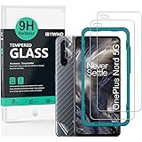 Ibywind Screen Protector for OnePlus Nord [Pack of 2] with Camera Lens Protector,Back Carbon Fiber Skin Protector,Including E