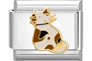 Quiges Fashion Jewels Charmes italiens 9mm chat de couleur