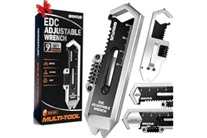 GIRIAITUS Regalo Uomo Piede di Porco 9in1 Palanchini Multitool Campeggio Accessori Utili con Chiave Regolabile, Martello D'emergenza, Scalpello, Estrattore di Chiodi, Porta Telefono Regali Natale