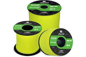 Abma Cord Paracord 2mm 100% Nylon Corda 30m Tipo I Corda da Paracadute a 1 Filo - Max. 45 kg - Neon Giallo