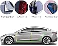 BASENOR Tesla Model 3 Model S Door Seal Kit Soundproof Rubber Weather Draft Seal Strip Wind Noise Reduction Kit