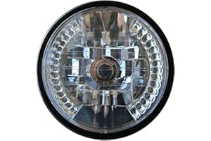 Alchemy Parts Upgrade Your Motorcycle's Look with 7-Inch Gloss Black Headlight + LED Indicators + Brackets - Budget-Friendly Cafe Racer and Chopper Essential