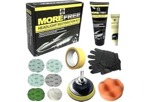 MORE FREE Pulir Faros Coche-Kit de restauración de Faros de Automóviles pulir Faros Coche para Restaurar Faros turbios, Resta