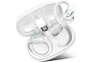 LTINIST Ecouteurs Sans Fil Sport, 2023 Ecouteurs Bluetooth 5.3 avec ENC Réduction de Bruit, 75H Hi-FI Stéréo avec Écran LED, IP7 Étanche Ecouteur, USB-C Charge Rapide, Blanc, pour Sport/Yoga