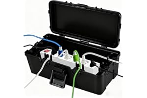 CIEEX Kabelbox Wasserdicht, IP54 Outdoor Elektrobox Aussen Schwarz für Schützen Timer Outlet Plug, Licht Dekoration, Steckerschutz Wasserdichte Kabelbox für Verlängerungskabel