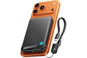 INIU für Magsafe Power bank, Qi2-zertifiziert, Schlanksten 10000mAh 45W Magnetische Powerbank, Ultraschnelles Externe Handyakkus, mit Schlüsselband USB C Kabel & Ständer, nur für iPhone 17 16 15 14 13
