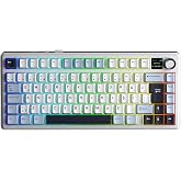 Aula F75 Max Mekanik RGB TKL GrayWood V4 Switch Kablosuz Makrolu Hot Swap T&uuml;rk&ccedil;e Q Klavye Lacivert
