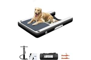 AWSUM 120x100cm Hunderampe Aufblasbar Hunde Wasserrampe Aufblasbare Dog Ramp Hundeboot Rampe Leiter Schwimmrampe Welpe Planke Schwimmdock Plattform für Hunde bis zu 80 kg, für Pool, Boote, Docks, Seen