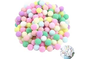 PROBUK 500 Pompones de Colores para Manualidades, 1cm Mini Bolas de Lana, Ideales para DIY, Trabajos Creativos & Decoración de Fiestas, Perfectos para Accesorios de Pelo y Proyectos Creativos