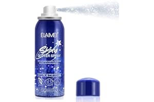 IFUDOIT Body Glitter Spray, Glitter Spray for Hair and Body, Quick-Drying Waterproof Glitter Hairspray Highlighter Face Makeup Spray for Prom, Festival Rave, Party, Stage Makeup, Christmas Gifts