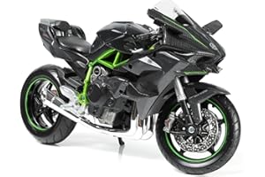 Risopen 1:12 Modèle de Moto Jouet Compatible pour Kawasaki Ninja h2r en métal moulé avec modèle de Moto en Plastique sans Assemblage requis Mini Cadeau de Fini pour Adulte (Noir)