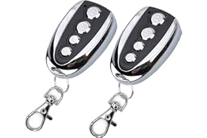 LEYF 2 X Transmisor portátil 433 MHz Puerta de la cochera Control Remoto, Compatible con los Modelos Nice Flor-S, DITEC, V2 / Fácil Ajuste / 4 Canales