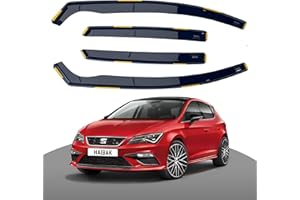 Haibak Juego de deflectores de viento compatibles con Seat Leon III MK3 2013 en adelante, 5 puertas, Hatchback, 4 piezas, tintados en canal
