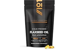 Flaxseed Oil 2000mg – 90 Vegan Softgels – Cold-Pressed with Omega 3-6-9 – Pure & Potent Linum Usitatissimum - Resealable and Recyclable Pouch by Alpha01