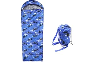 TUPHEN Kinder-Schlafsäcke – Camping-Schlafsäcke mit Tragetasche – kompakter Schlafsack zum Wandern, Rucksackreisen, 3 Jahreszeiten, warmes und kühles Wetter, leicht, wasserdicht, Outdoor-Reisen für Jungen