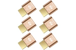 FUERAN Dummy Plug Headless Ghost Display Emulator DDC EDID Emulator Fake Display 4K HDMI-compatible@60Hz-6Pack