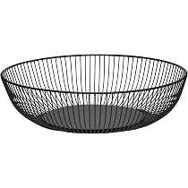 BIOGRAT Portafrutta Fruttiere Metallo Moderno 22,5 x 9,5 cm Nero, Cestino per Frutta fatto a