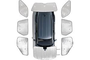 UIEOHOUT Windshield Sunshade Kit for Land Rover Discovery 5 LR5 2004-2023, Front Rear Windshield Sun shade, Foldable Reflective Sun Visor, UV Rays Blocker Sunproof HeatShield Sun Protection Car Cover Set