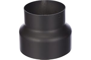 Kamino-Flam Réduction Conduit Raccordement - Tuyau de Cheminée Poêle en Acier Laqué Senotherm Résistant au Feu - Réduction 150 mm > 120 mm - Conforme à la Norme EN 1856-2