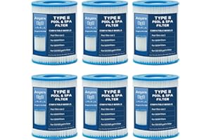 Aoyern Filter Größe 2, Poolfilter Größe 2 für 58383 Filter, Filterkartuschen Gr. II für Flowclear (6 Stück)