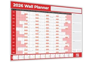 Papa Prints 2026 A2 Wall Planner Organising Full Year Calendar for Home, Office UK Holidays & Shaded Weekends Included