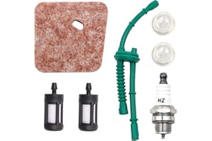 VOANZO Kits de servicio de tubería de manguera de combustible de filtro de gasolina con bujías de bombilla de imprimación para STIHL FS38 FS45 FS46 FS55 KM55 KM55C
