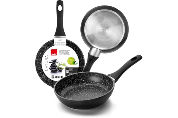 IBILI - Poêle Natura, 14 cm, Aluminium, Antiadhésif Style Pierre, Compatible avec l’Induction