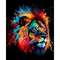 TISHIRON Peinture Par Numéros – Loup 40,6 X 50,8 Cm, Toile Sans Cadre, Pinceaux Et Pigments Acryliques Inclus