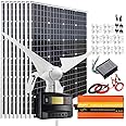 Solar Panel Kit,1200W Solar Wind House Kit : 8X 100W Solar Panel + 400W Wind Turbine Generator + Charge Controller + Brackets + Cables +
