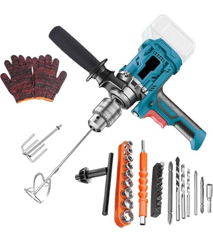 Miscelatore Betoniera Senza Fili 3100W - Compatibile Batterie 18-21V, 6 Velocità, Motore Brushless - Foto 7