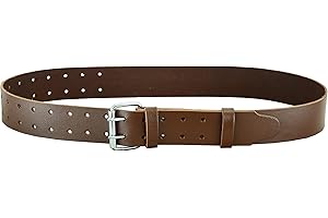 BBI LTD Heavy Duty Scaffold 2'' Leather Tool Belt BBI Brown Adjustable Waist 30''-46''