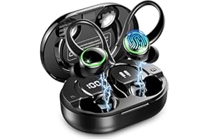 MATAST Cuffie Bluetooth Sport, Auricolari Bluetooth 5.3 con ENC Cancellazione Rumore, 50 Ore Cuffie Wireless HiFi Stereo con HD Mic, Cuffie Senza Fili con Display LED, Cuffiette Bluetooth IP7 Impermeabili