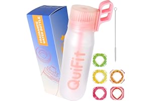 BUILDLIFE Air Water Bottle with 5 Flavour Pods 650ml Leak Proof BPA Free 0 Sugar 0 Calorie Water Bottle with Straw Fruit Scented Fragrance Sport Cup School Student Drinking Bottle (Pink)