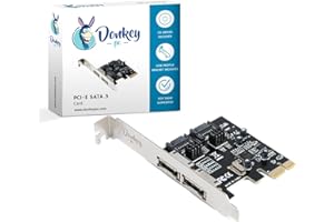 Donkey pc PCI express card 2 porte SATA 3.0 + 2 ESATA. Scheda di espansione PCIe adattatore SATA3 6 Gbps. Compatibile con SATAI e SATAII. Scheda SATA 3 2 porte + 2 porte interne.