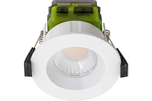 Luceco Flat Light Mk2 Power Change and Colour Change Temperature Downlight, 4W/6W, 3000K Dim2Warm, IP65 Rated, White, 32
