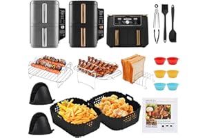 NVSEATY Ninja Double Stack XL Akcesoria Airfryer, Akcesoria Do Frytkownicy Na Gorące Powietrze, Podwójny Stos, 9,5 l, Ninja SL400EU, Forma Silikonowa, Do Frytkownicy Na Gorące