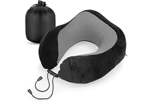 Cozyor Nackenkissen klein & kompakt, mit Memory Foam, verstellbarem Verschluss & praktischer Tasche, Nackenhörnchen bequem für Flugzeug & Reisen für Kinder & Erwachsene