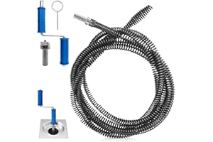 YUNLAISHAOCER 10mm X 5m Alambre Desatascador Tuberias Profesional, Cable Desatascador Tuberias, Desatascador Fregadero WC, Herramientas para Limpieza de Tuberías, para Fregaderos de Cocina, Canales y Baños