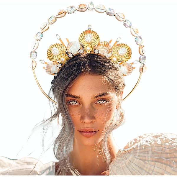 JeVenis Mermaid Crown Headband Seashell Crown Siren Costume 